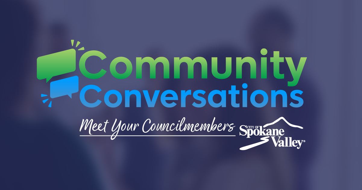 The Community Conversations logo followed by the subtitle that reads, "Meet your councilmembers&#